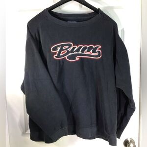 BUM Equipment Men's Black Crewneck Sweater with Red Trim